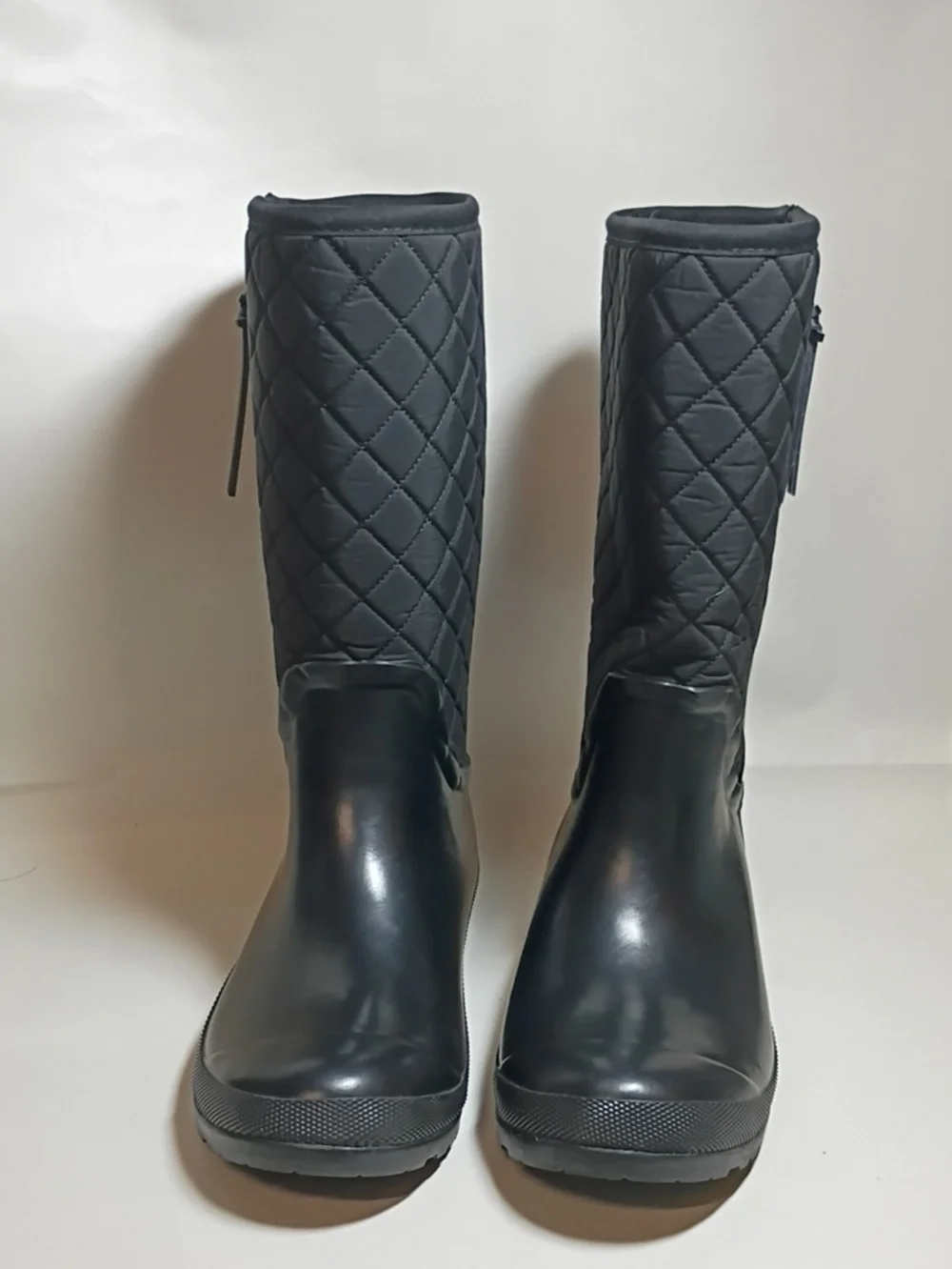 Sperry Top Sider Women’s Quilted Black Rain Boots Size 9 EUC
